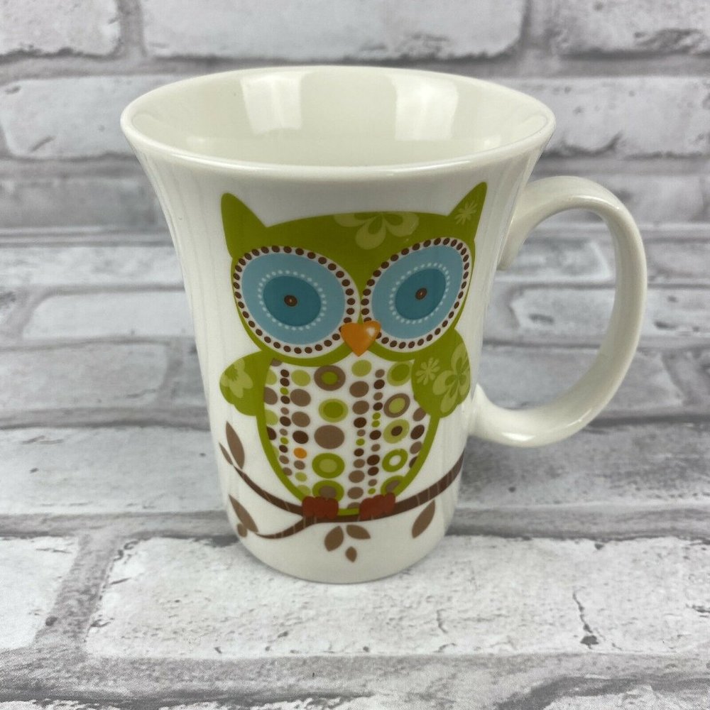 Owl Coffee Mug Cup Blue Eyes Nana Tree Fall